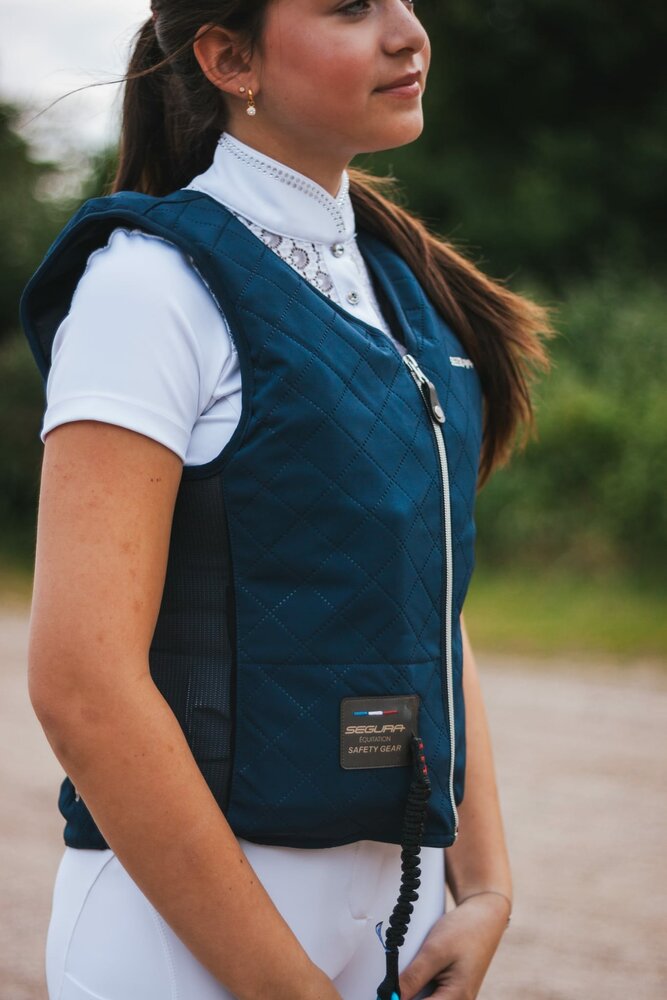 Airbagvest paardrijden Segura C-protect Air Wo2 Dames Blauw maat XL