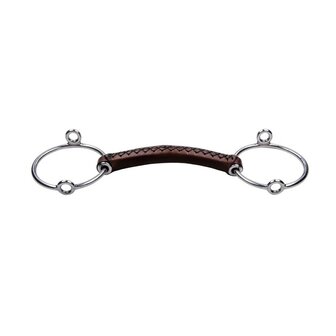 ophaal - watertrens leer recht / leather-loose ring gag-straight-20/12,5